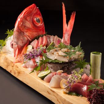 ◇120 minutes all-you-can-drink◇Luxurious sashimi and grilled red snapper in saikyo style【Kikyo course: 10 dishes total】7,500 yen ⇒ 6,500 yen