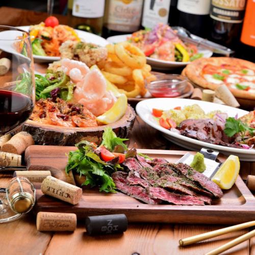 《全日OKプラン》2時間54種類飲み放題付コース【肉B】全8品『ハラミ燻製黒胡椒焼』付き4980円
