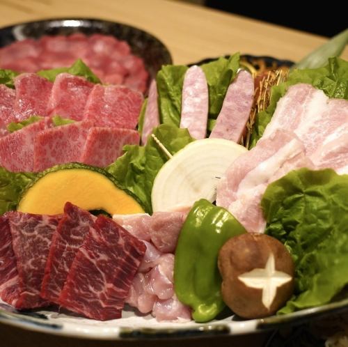 【お手軽京やコース】カルビ、ハラミ、阿波鶏もも、豚トロなど全9品3850円(税込)《お料理のみ》
