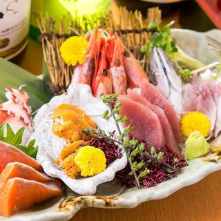 【2H飲み放題付】＜宴会や接待に◎＞牡蠣のチーズ焼き＆刺身5種など全10品　5980円(税込)