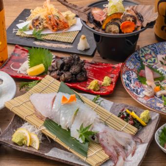 【銘々盛り】イカ活き造り・地鶏の炭火・かしわ飯付《九州郷土》コース◆8品【5500円】
