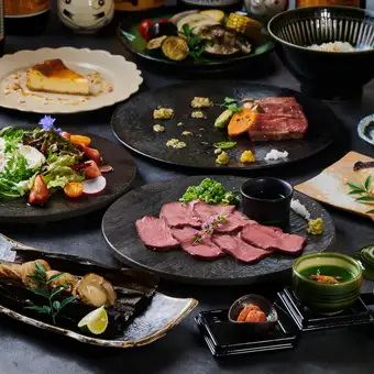 ～炎香(えんか)コース～銀鱈西京薪焼き・和牛ヒレと厚切り牛タン薪焼きなど全10品⇒9000円(税込)