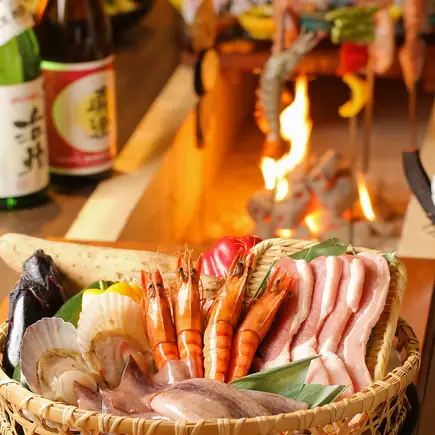 大月町直送鰹のたたき,原始焼き,チキンナンバン等7品『高知堪能コース』2時間飲放付5000円(税込)