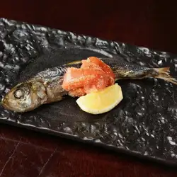 明太のせ大トロ鰯 晩柑おろし