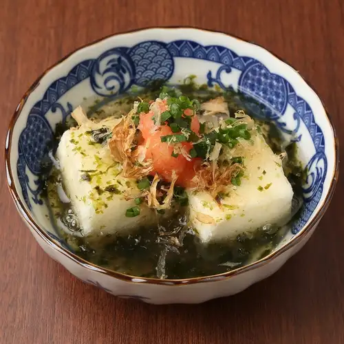 揚出し豆腐　青さ海苔あん