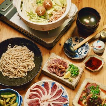 [For a luxurious banquet! Duck sukiyaki hotpot course] Duck tataki, duck sukiyaki, and even soba to finish! 4,500 yen including 2 hours of all-you-can-drink