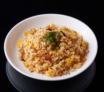 Japanese fried rice with rich bonito shavings