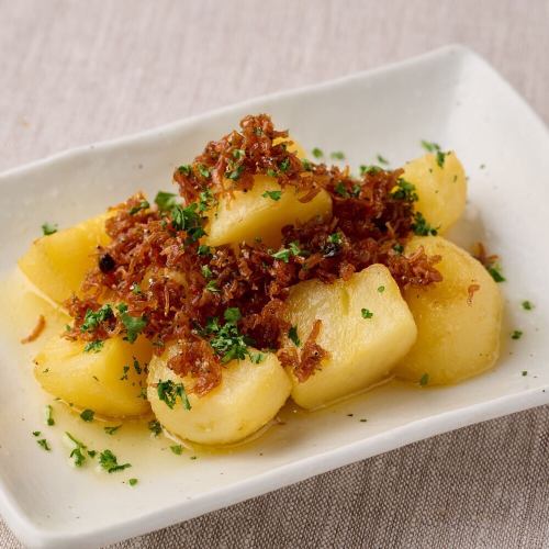 Dried sardines with Japanese pepper and potato butter