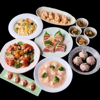 일월화 이용 한정:송년회·겨울 연회 에이트 만끽 코스 요리 7품 120분 무제한 뷔페 4500엔