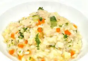 Fresh fish and vegetable risotto bianco