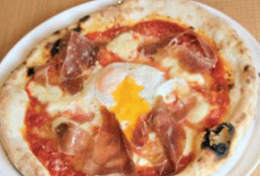 Soft-boiled egg and prosciutto "Bismarck"