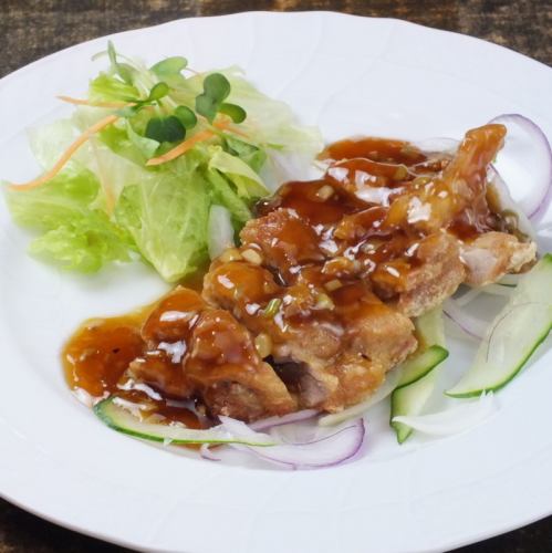 Yurinchi (fried chicken with sweet and sour green onion sauce)