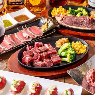 【고기 초밥 세트】 맛 넘치는 고기 초밥과 재료를 선택할 수있는 냄비 등 전 10 품 ◎ 음료 무제한 ◆ 4400 엔 (세금 포함)