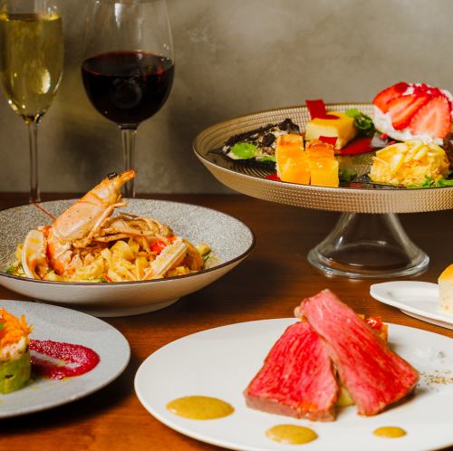 Prix fixe course - choose your favorite dishes from hot dishes, pasta, and main course♪