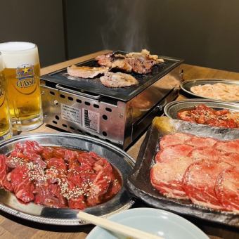●厳選肉6種【★牛カルビ・サガリ】焼肉満点食べ飲み放題コース（合計10品）