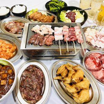 ★ 【120 분 호화 3 대!】 ★ 불고기 쇠고기 포함 · 야키토리 · 중화 · 뷔페 코스! (총 15 품)