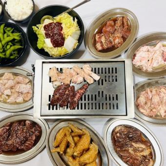 ★ 【120 분 야키니쿠 능숙 코스!】 ★ 소 사가리 / 징기스칸 (6 종) 음료 무제한 코스! (총 10 품)