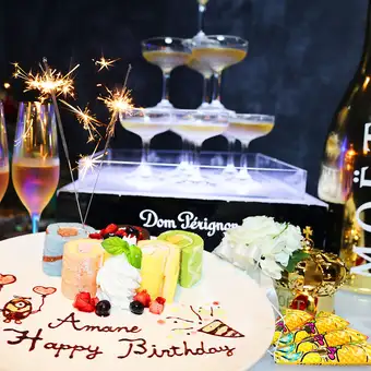 【誕生日＆記念日プラン】厳選7品+2h飲放+ケーキ、シャンパンなど特典付き　お一人様5000円