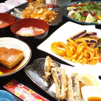 [包含无限畅饮]包含烤海胆酱和Rafute☆13道菜王朝套餐的豪华菜单5,000日元