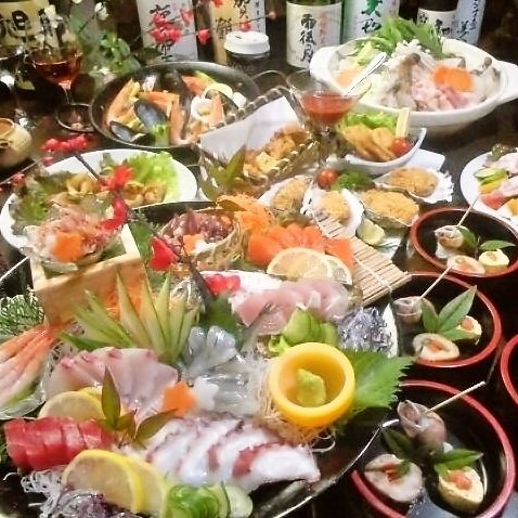 [★Kuruma prawns/grilled oysters/raw octopus/conger eel/sea urchin/Wagyu beef kone...12 items ◆Premium Hiroshima seasonal course] 7,000 yen