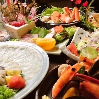 [Gojasu Course] ★ King of winter delicacies: Tiger pufferfish / Tiger prawns / Grilled oysters / Conger eel / Sea urchin / Beef stag beetle... 12 dishes for 8,000 yen