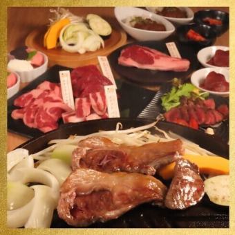 【飲放付】ゴールド9,000円◆士別サフォークレッグ・ショルダー・ロースなど多彩な部位を堪能