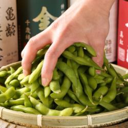 Grab edamame / Freshly fried tofu ~ With plenty of green onion ginger ~