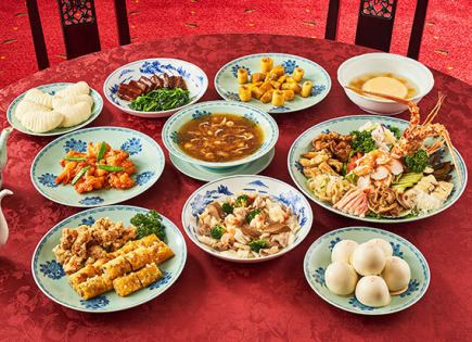 [For reservations made after September 1st] 9 dishes including shark fin soup with shrimp, spring rolls, and stewed seasonal vegetables for 7,700 yen (tax included)