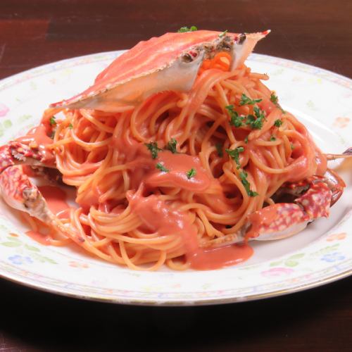 【主厨特制渡里蟹番茄奶油意大利面】整只蟹的威尼斯风味