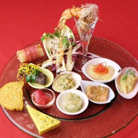 【奢華華麗】奢華華麗+1,100日元還可以選擇羊排！包含開胃小菜在內的6道菜品的“VIP套餐”