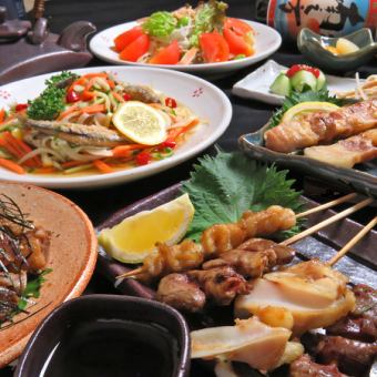Reservation required!! 90 minutes [All-you-can-drink] [Yakitori/chicken sashimi course] 7 dishes 3,800 yen