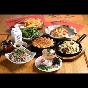 当日OK【博多どんたく名物満喫コース】鉄鍋餃子から胡麻カンパチまで〈全6品〉2h飲み放付3850円