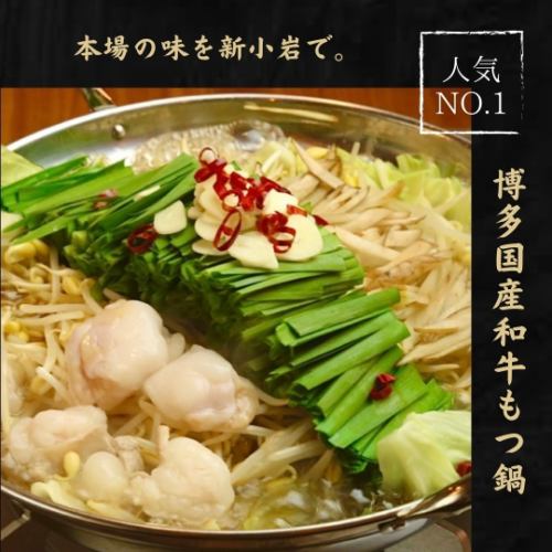 当日OK！【サク飲み・各種宴会】国産和牛のぷるぷるもつ鍋&2時間飲み放題付きでお得な2618円！