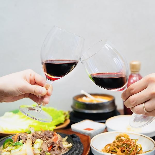 【パーティ・女子会大歓迎♪】HANCOOKでは、２時間単品飲み放題￥1,680（税込）でご提供♪ （LO15分前）美味しい韓国料理で憩いの時間をお過ごしください♪