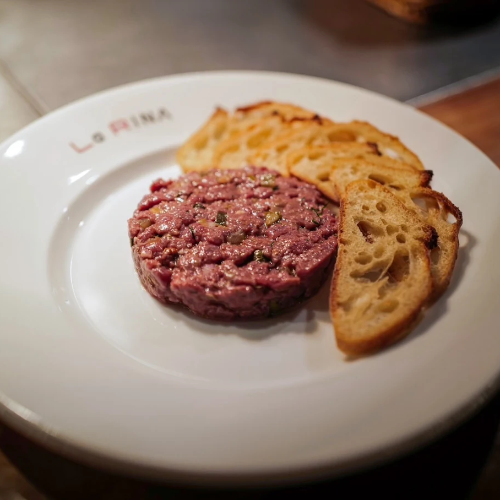 馬肉のタルタル 能美市・高橋糀店味噌とラズベリーヴィネガー