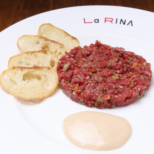 馬肉のタルタル 能美市・高橋糀店味噌とラズベリーヴィネガー