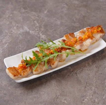 Pork belly brochette