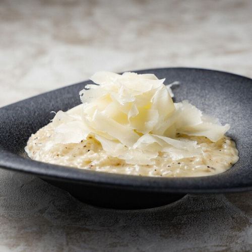 Black truffle and raspadura cheese risotto