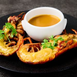 Whole Roasted Lobster with Lobster Flan