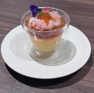 Crab, shrimp, salmon roe, creamy carrot mousse and lobster jelly