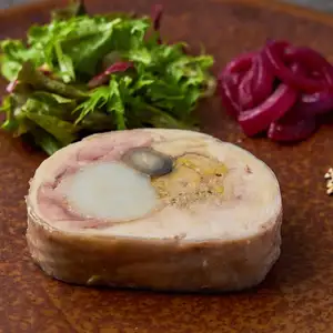 Guinea fowl and foie gras galantine