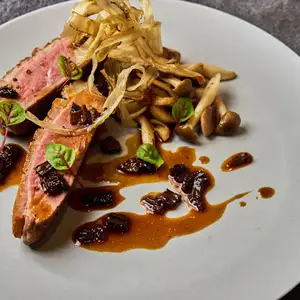 Roasted duck breast with morel mushroom sauce