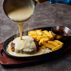 My hamburger steak ~with plenty of cheese~