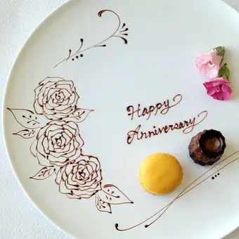 【アニバーサリープラン￥19,000】乾杯シャンパン ・一輪花・メッセージ付プレートの特典付