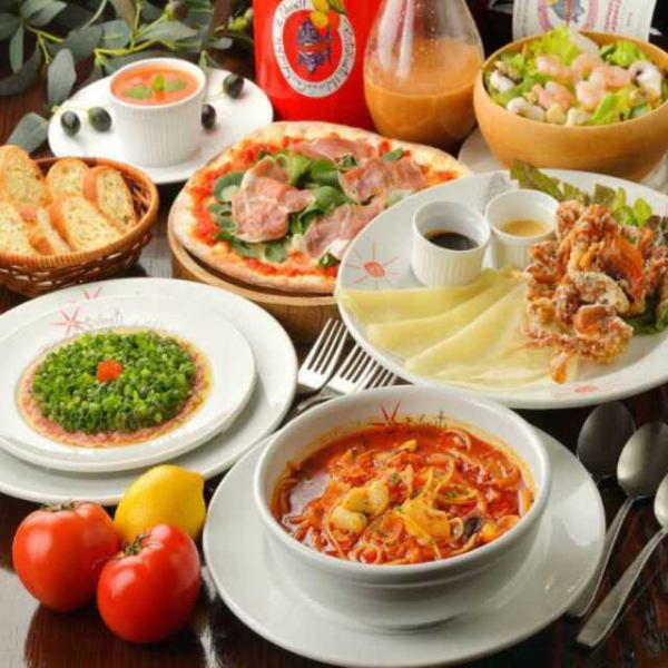 【飲み放題付きフェスタプラン】カリブサラダ、ソフトシェルクラブなどイルキャンティの人気メニュー勢揃い