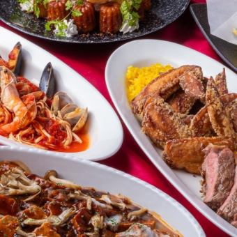 Weekday [Unlimited] All-you-can-eat beef steak buffet + 100 types of all-you-can-drink alcohol