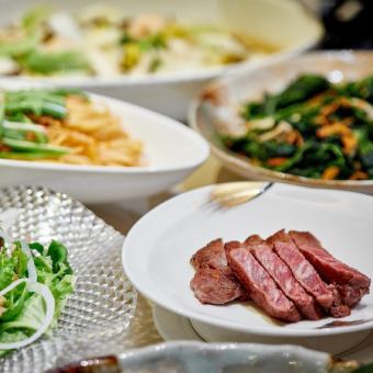 【個室で夏の贅沢歓送迎会】極上和牛ステーキ＆ビュッフェ食べ飲み放題プラン~8,800円~
