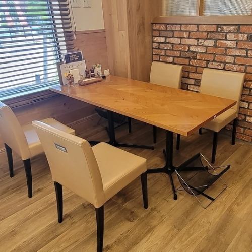 A table that can seat up to 4 people.