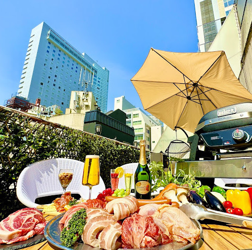 시부야의 실내 BBQ