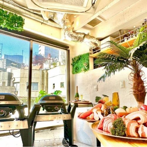 エアコン完備！室内BBQ